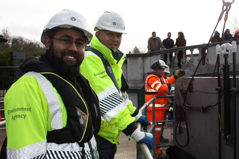 EA team smiling for a photo on location of a recent incident
